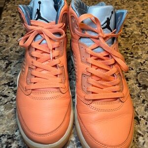 Jordan High-Top Sneakers in Orange and Silver